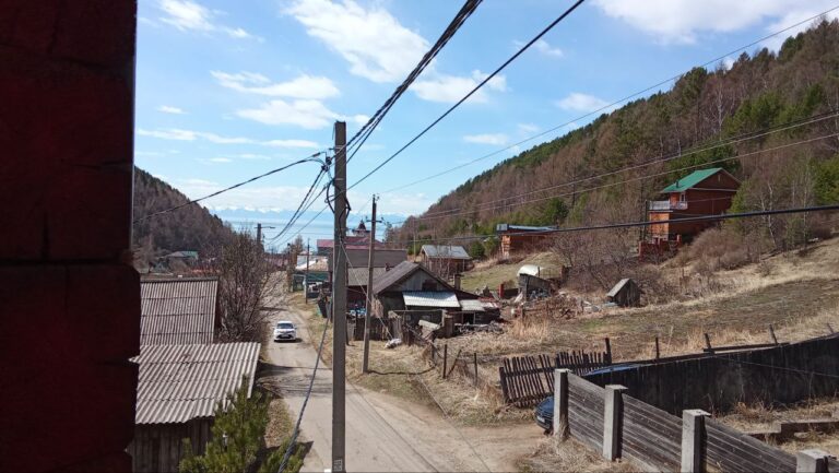 View from my room in the guesthouse (Listvyanka - Baikal Lake) - May.